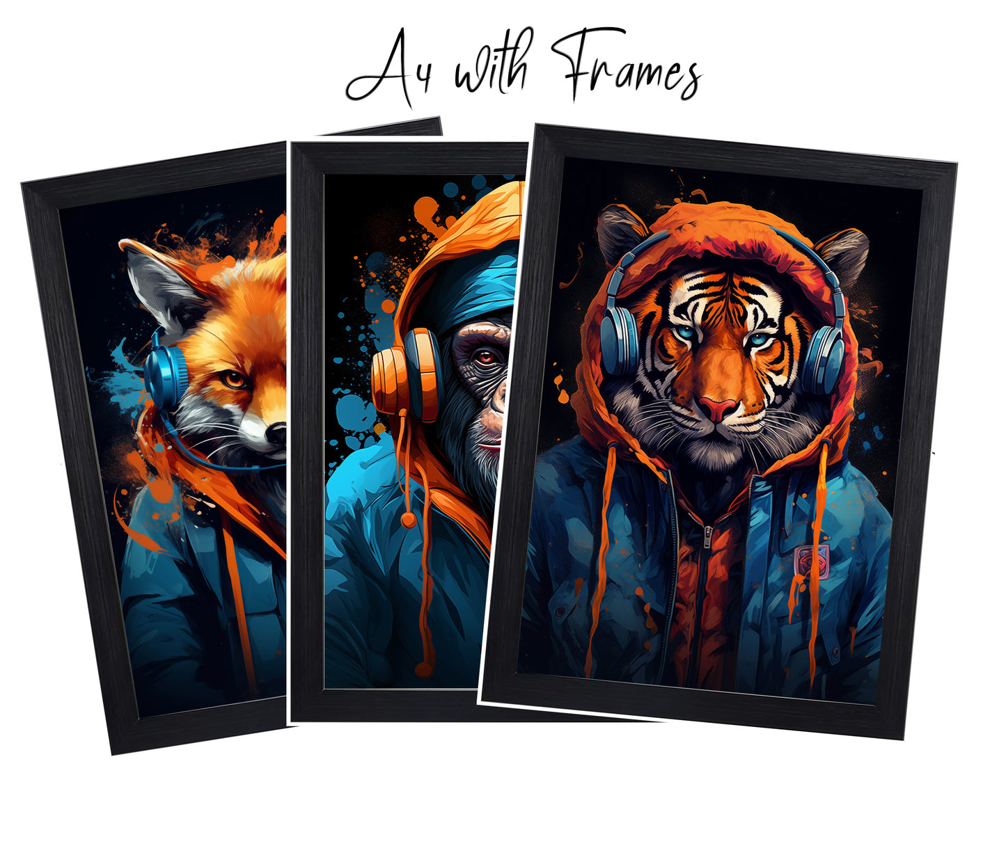 Animal Gaming Prints – Fox, Monkey & Tiger | A4 & A3 Wall Art