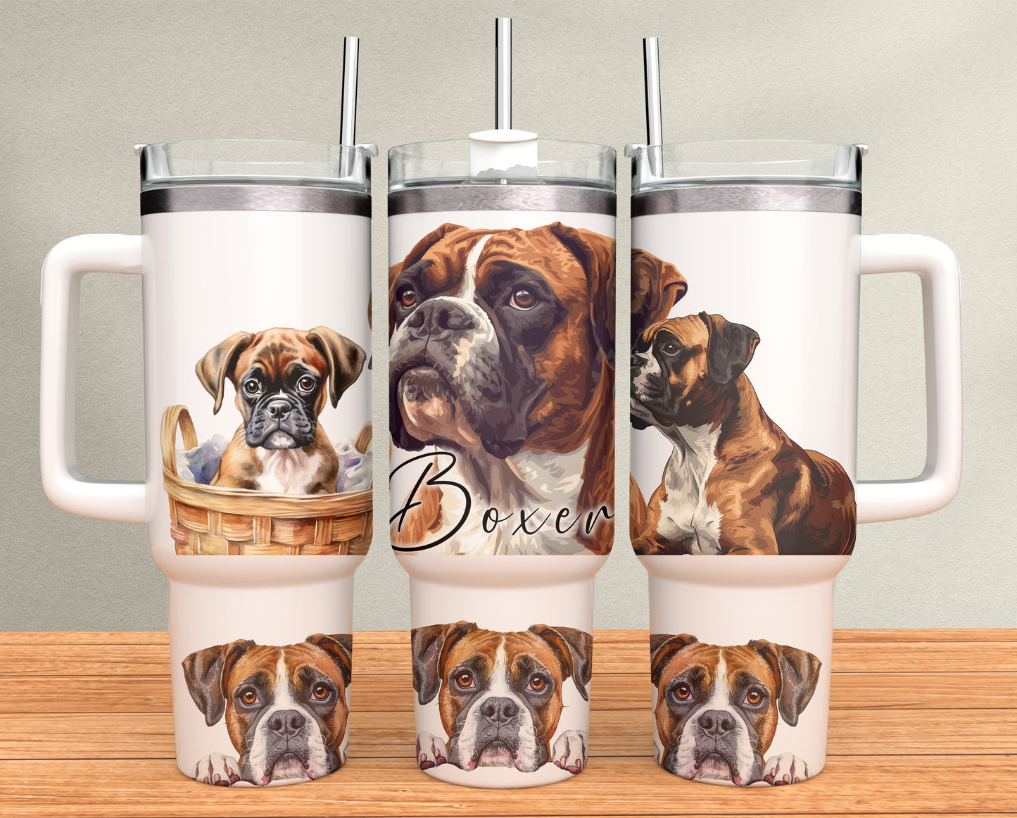 40oz Tumbler -Boxer Dog Design