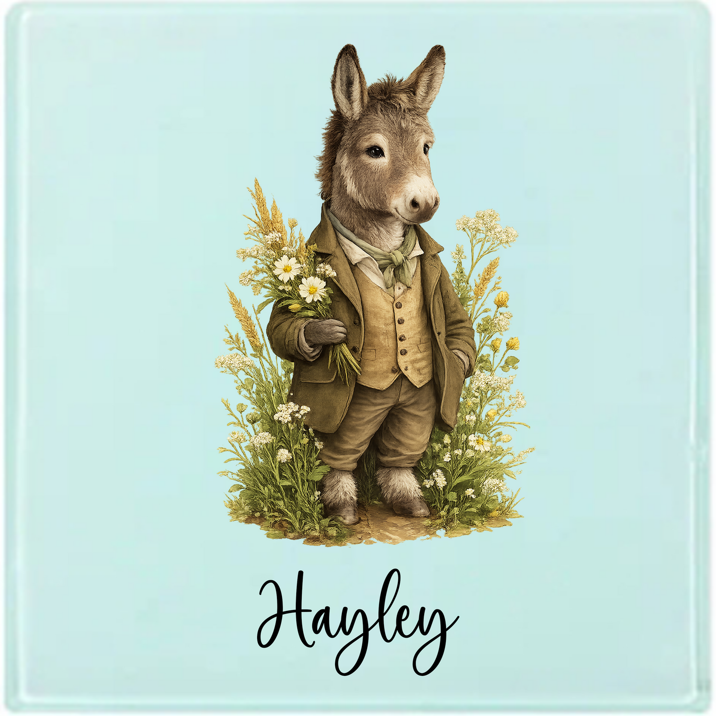 Personalised Donkey Latte Mug – 17oz Woodland Animal Name Mug – Double Sided Custom Gift