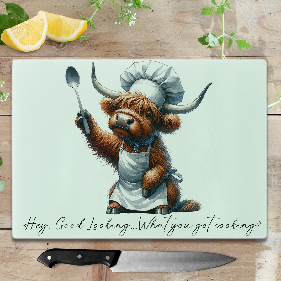 Hey Good looking...What you got cooking? Glass chopping board A3