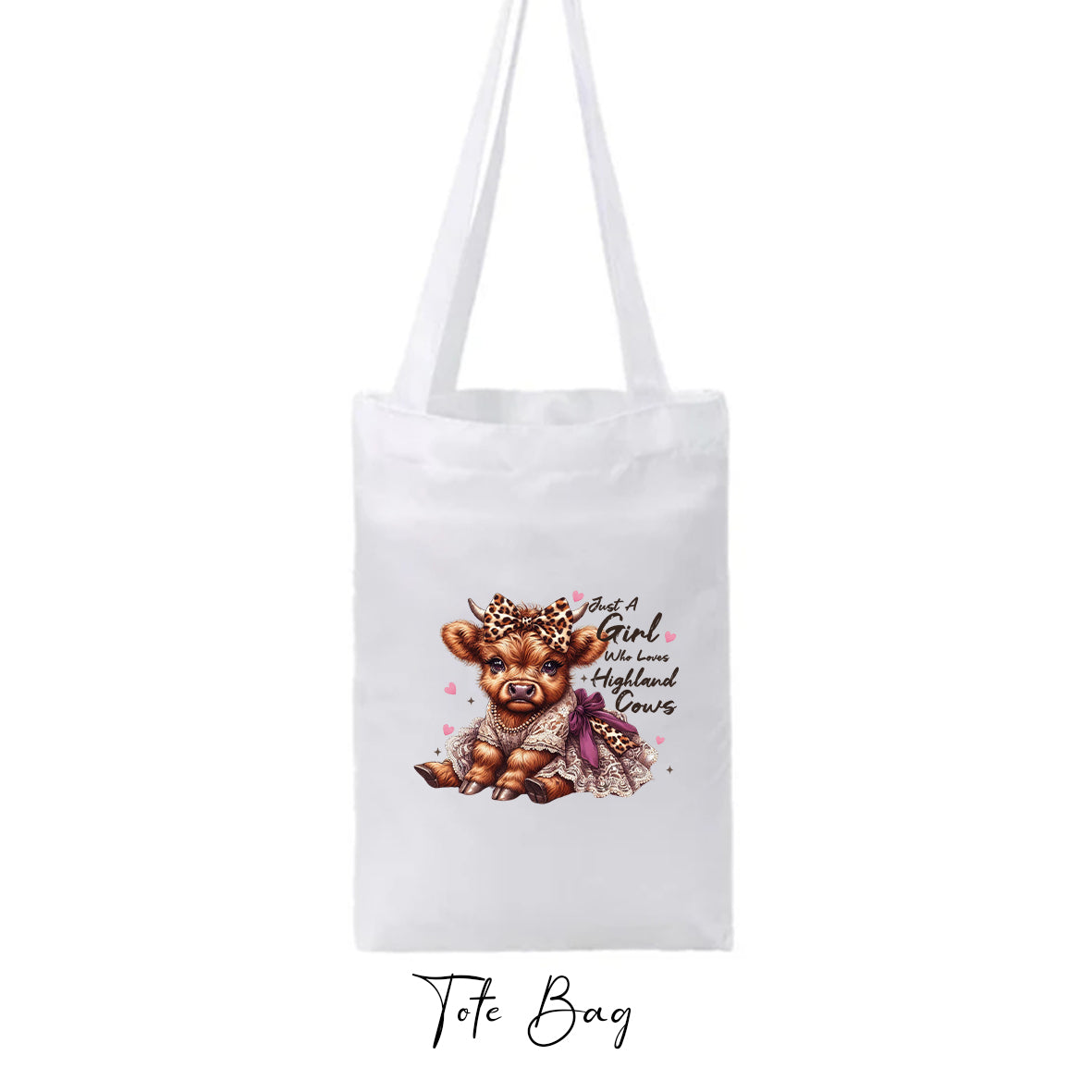 Just a girl who loves Highland Cow Gift Box – Mug, Tote Bag, Coaster & Keyring Set