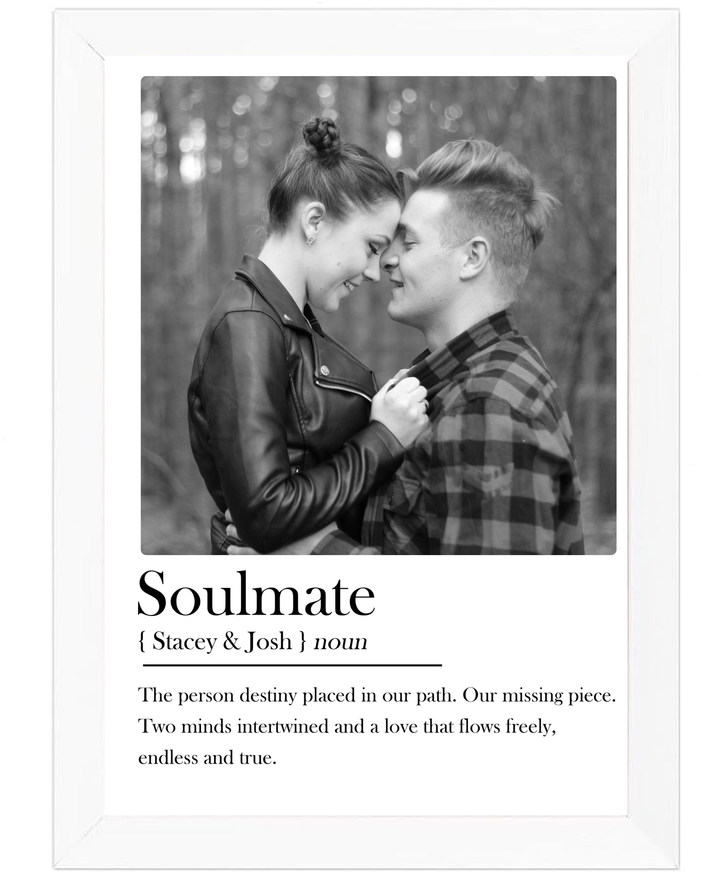 Personalised Soulmate Photo Print – Custom Couple Definition Wall Art