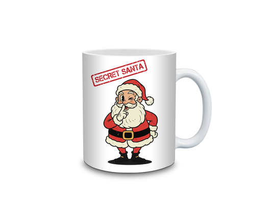 Secret Santa Mug – Cute Winking Santa Design | Christmas Gift for Colleagues & Friends
