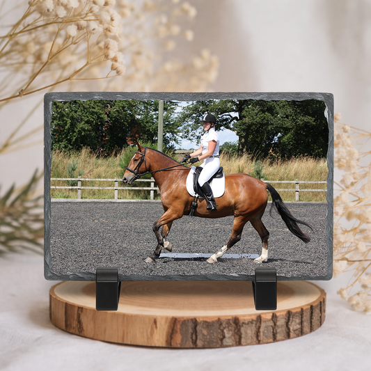 Personalised 15x20cm Gloss Rock Slate Photo – Custom Landscape Stone Picture Gift for Pets, Sports & Family