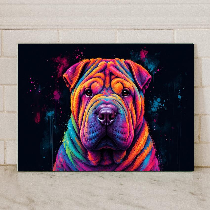 Dog Breed Glass Chopping Board – 140+ Breeds Available | Small & Large Worktop Saver