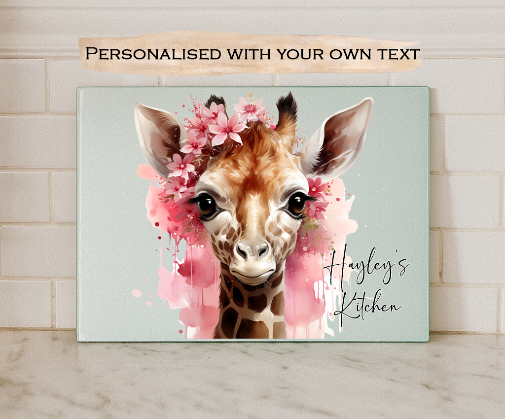 Giraffe Glass Chopping Board Work top saver