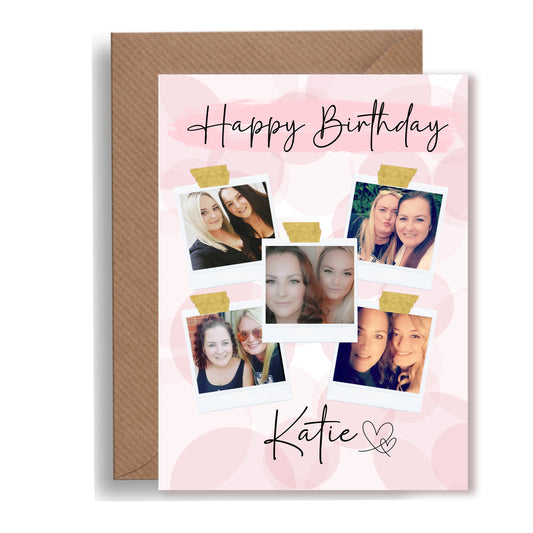 Personalised Birthday Card with 5 Photo Images