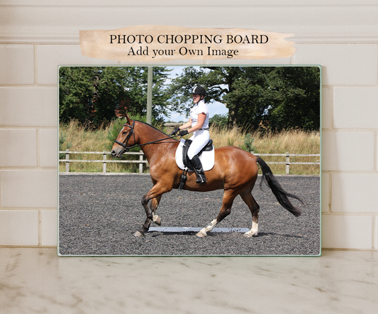 Custom Photo Glass Chopping Board – Personalised Image Kitchen Board Gift (2 Sizes Available)