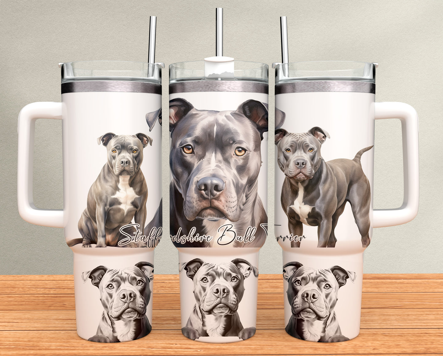40oz Tumbler - Blue Staffy