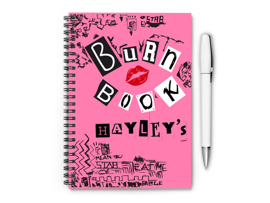 Personalised 'Burn Book' Spiral Notebook – Custom Name | Mean Girls Inspired
