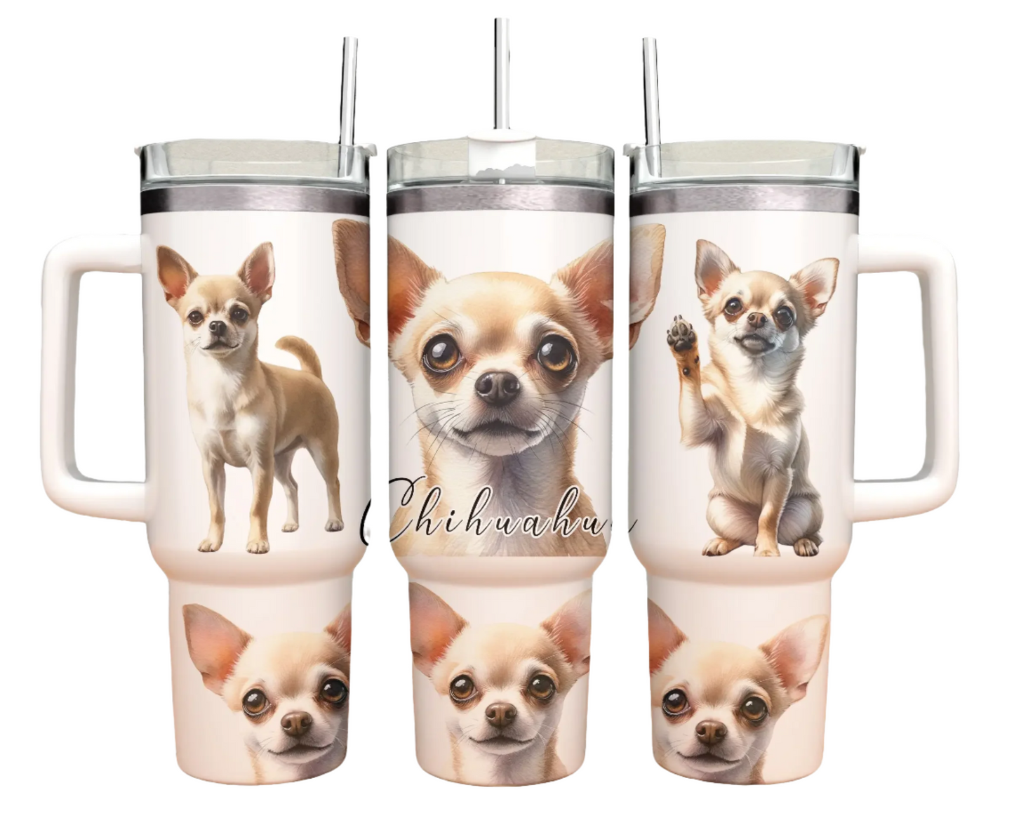 40oz Tumbler - Chihuahua - beige