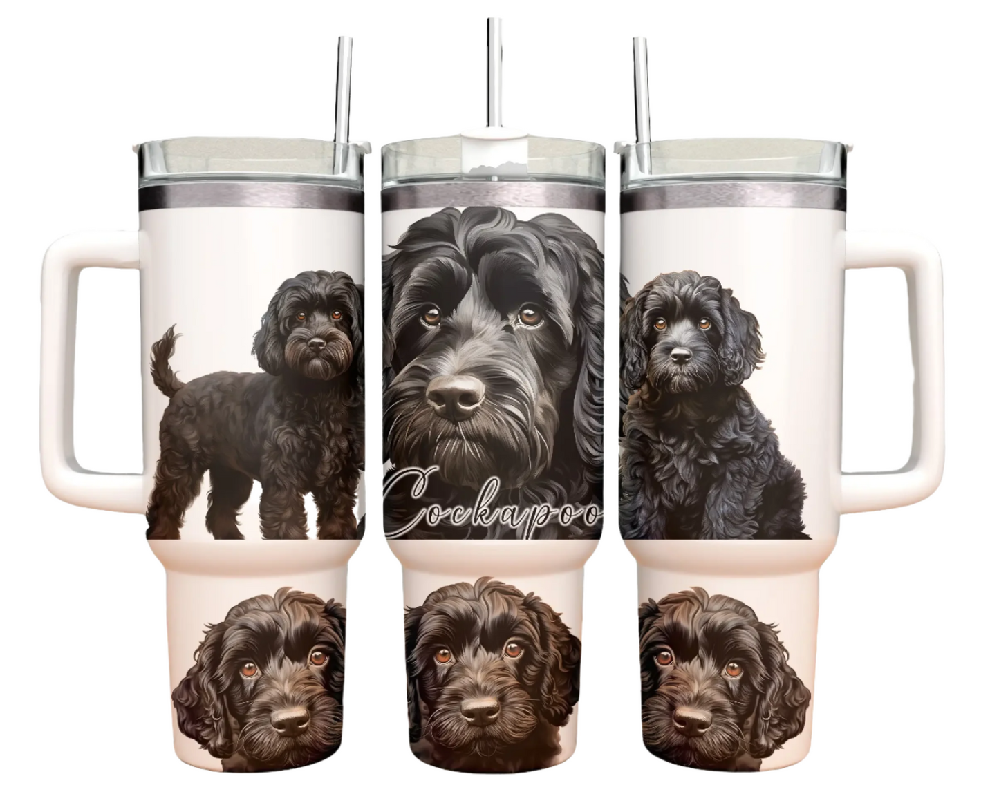 40oz Tumbler - Cockapoo black