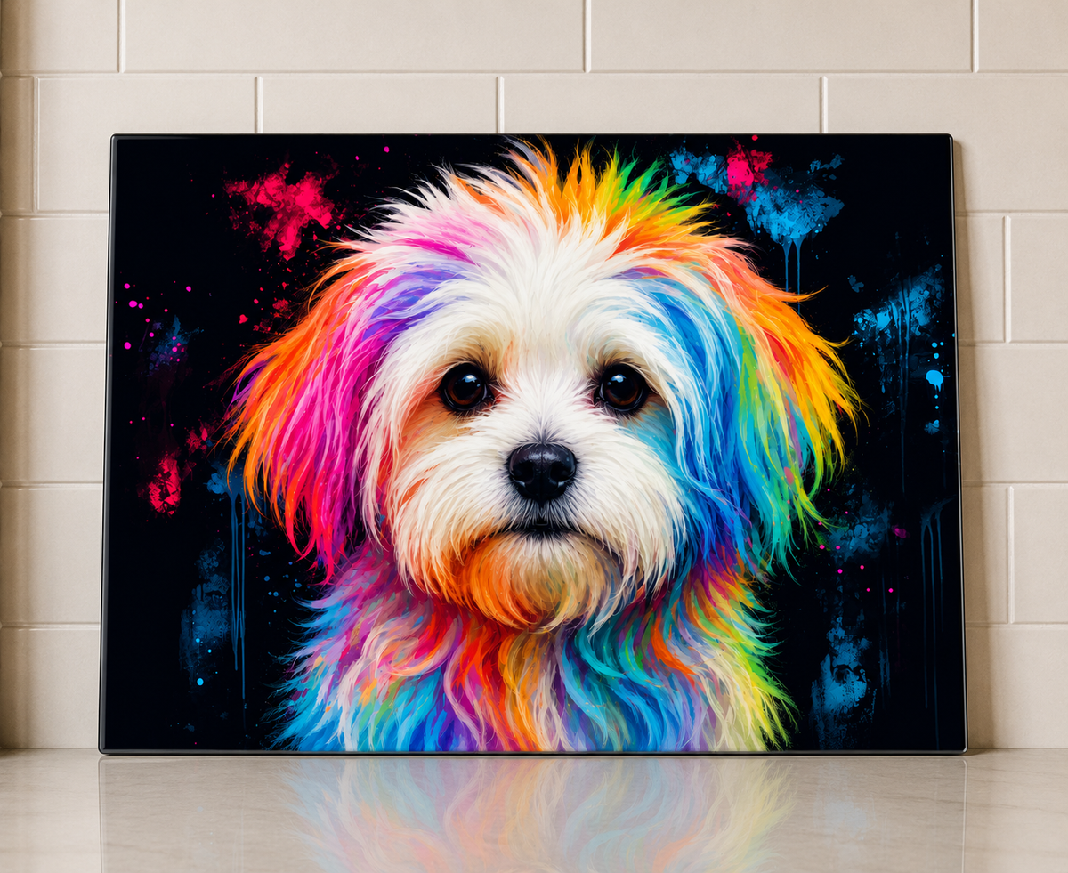 Dog Breed Glass Chopping Board – 140+ Breeds Available | Small & Large Worktop Saver