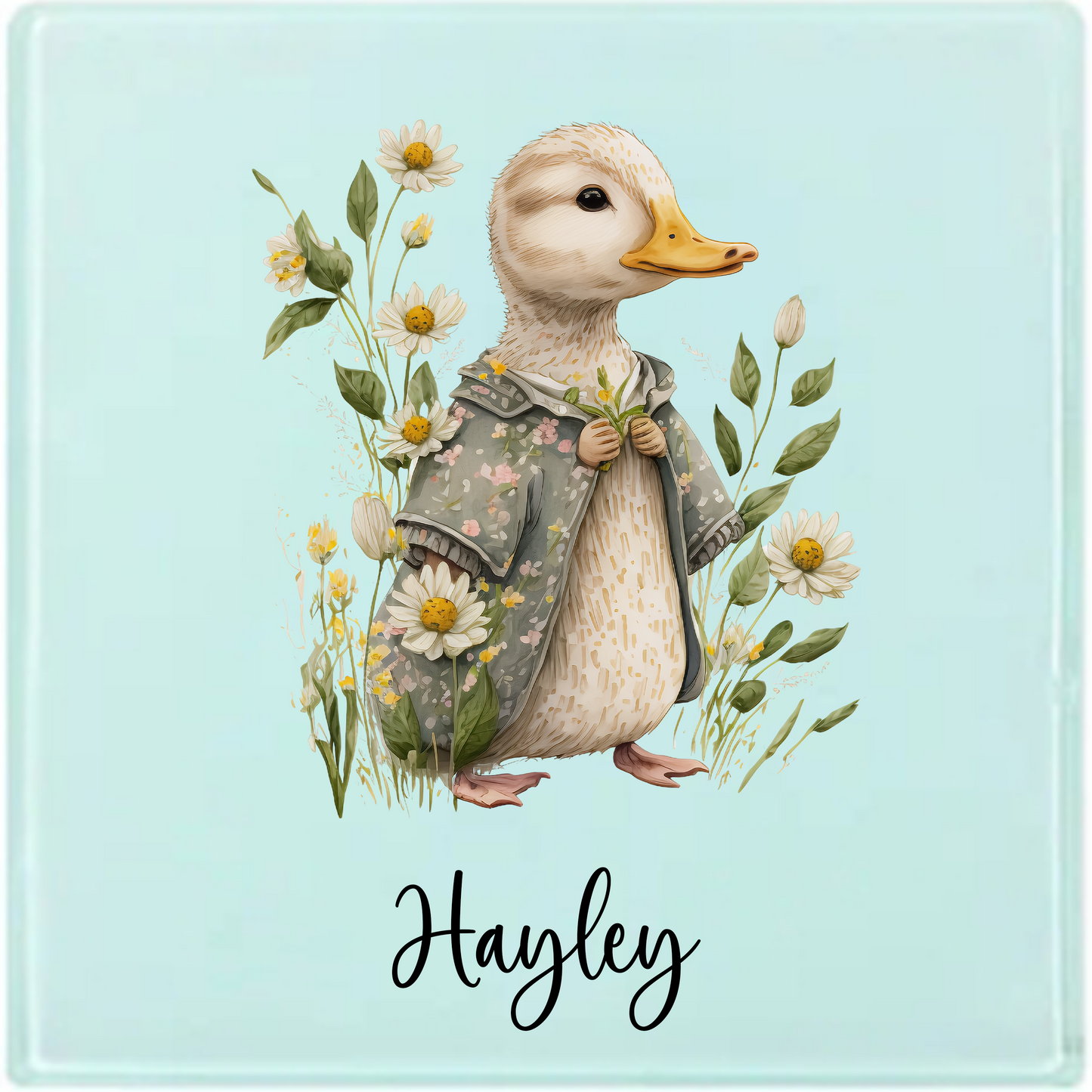 Personalised Duck Latte Mug – 17oz Woodland Animal Name Mug – Double Sided Custom Gift
