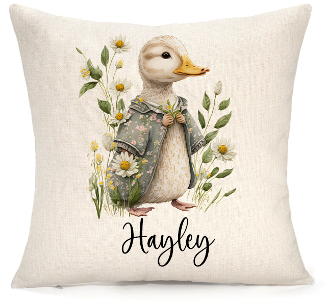 Personalised Duck Kitchen & Home Bundle – Custom Name Mug, Cushion, Coaster, Chopping Board & Print Set