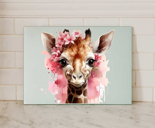 Giraffe Glass Chopping Board Work top saver