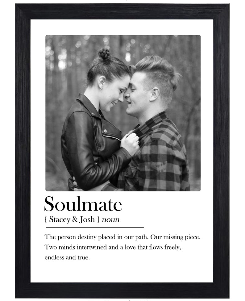 Personalised Soulmate Photo Print – Custom Couple Definition Wall Art