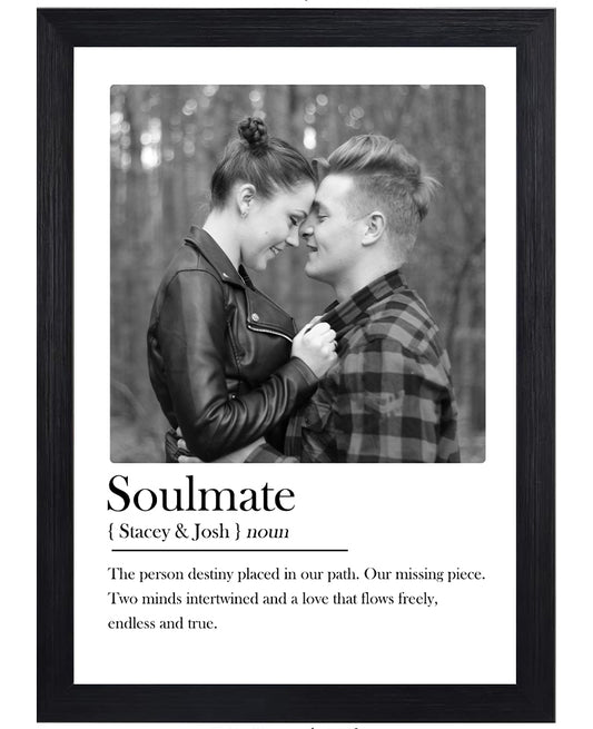 Personalised Soulmate Photo Print – Custom Couple Definition Wall Art