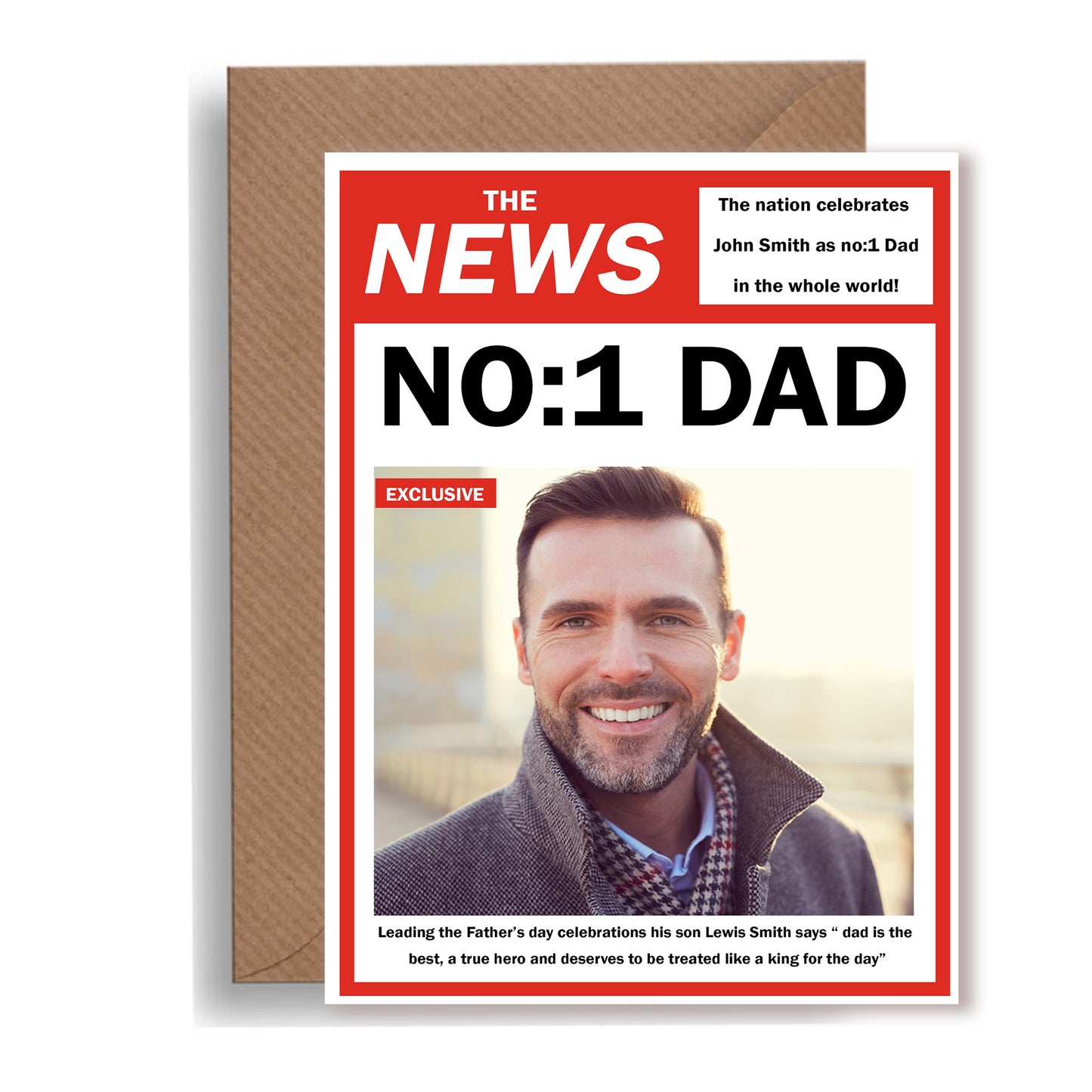 The News" – Personalised Newspaper-Style Father's Day Card