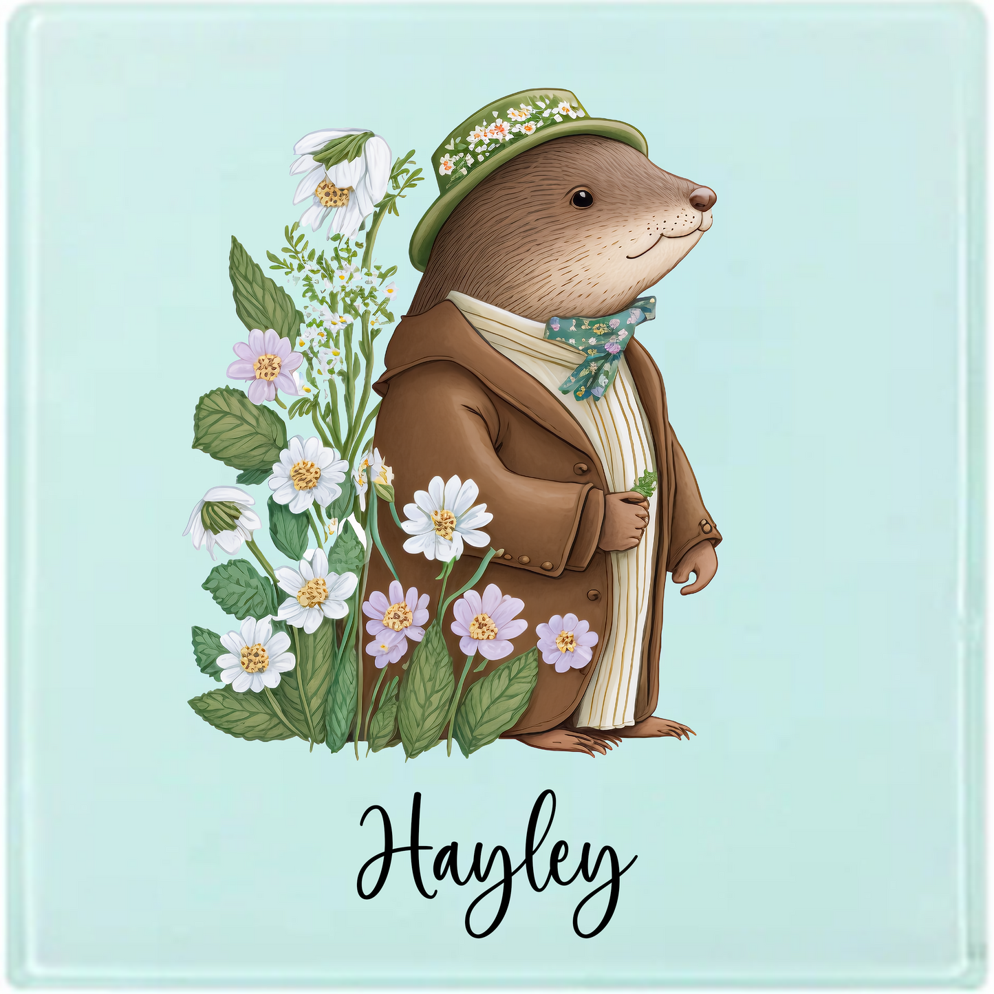 Personalised Otter Latte Mug – 17oz Woodland Animal Name Mug – Double Sided Custom Gift