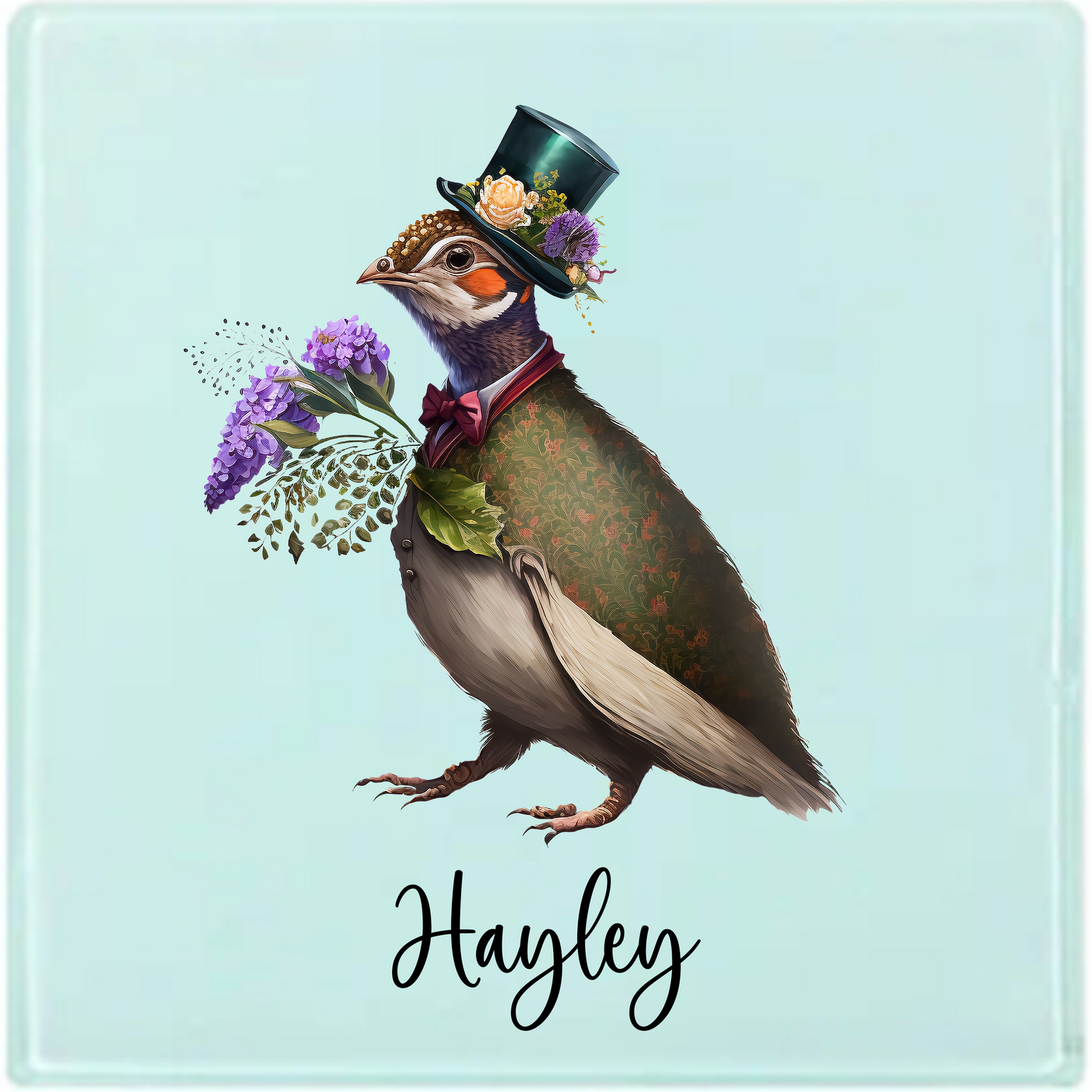 Personalised Pheasant Latte Mug – 17oz Woodland Animal Name Mug – Double Sided Custom Gift