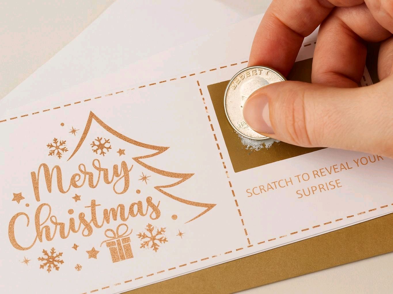 Merry Christmas Surprise Scratch card includes envelope - Christmas