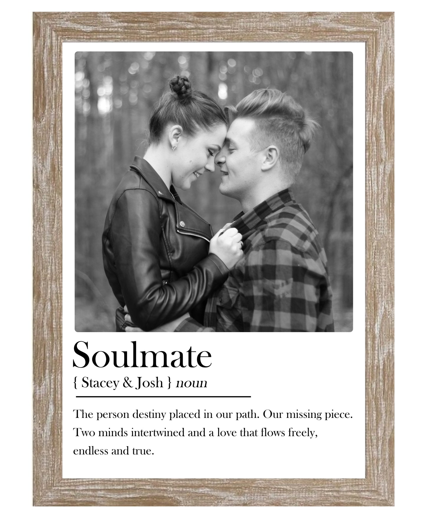 Personalised Soulmate Photo Print – Custom Couple Definition Wall Art
